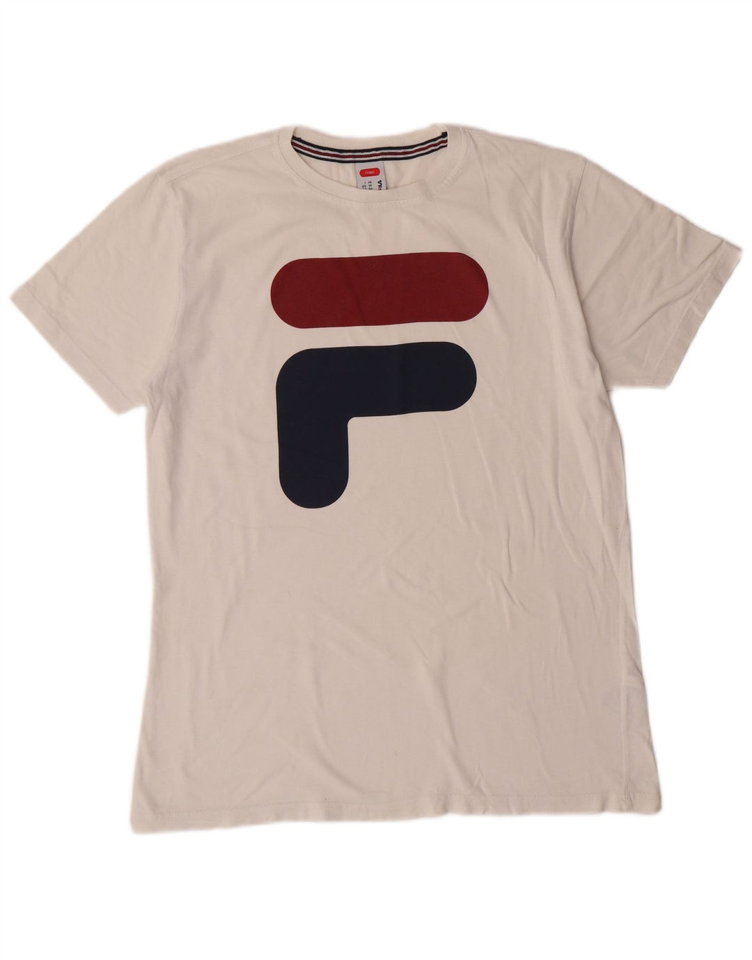 FILA Herre Tennis Grafisk T-Shirt Top IT 46 Small White Bomuld Sports