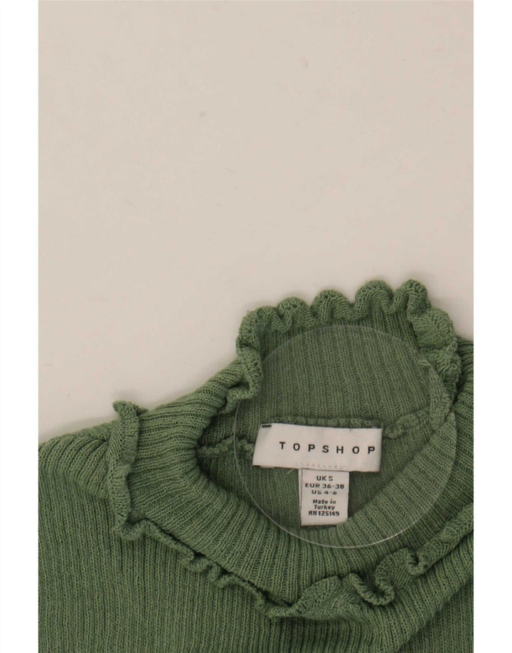 Topshop Dame Crop Vest Top UK 8 Lille Grøn