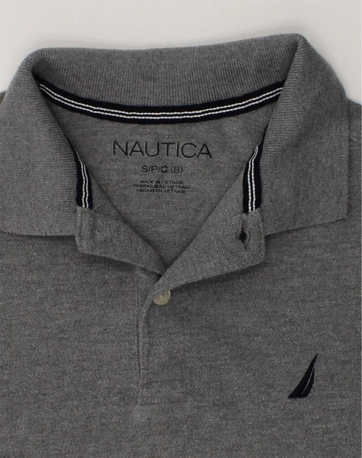 NAUTICA Boys Polo Shirt 7-8 Years Small  Grey Cotton | Vintage Nautica | Thrift | Second-Hand Nautica | Used Clothing | Messina Hembry 