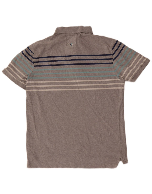 Fat Face Herre Polo Shirt Medium Grå Stribet Bomuld