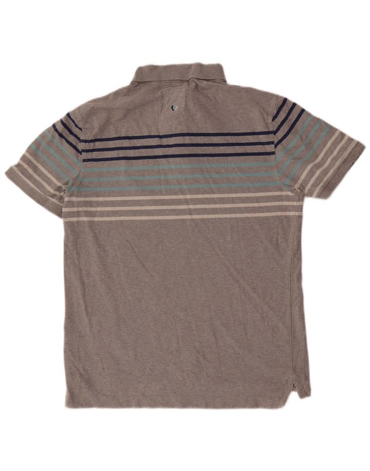 Fat Face Herre Polo Shirt Medium Grå Stribet Bomuld
