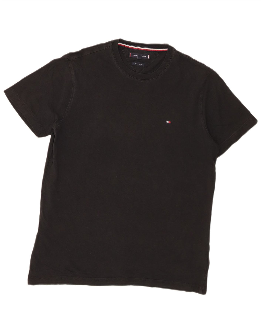 Tommy Hilfiger Herre T-Shirt Top Medium Sort Bomuld