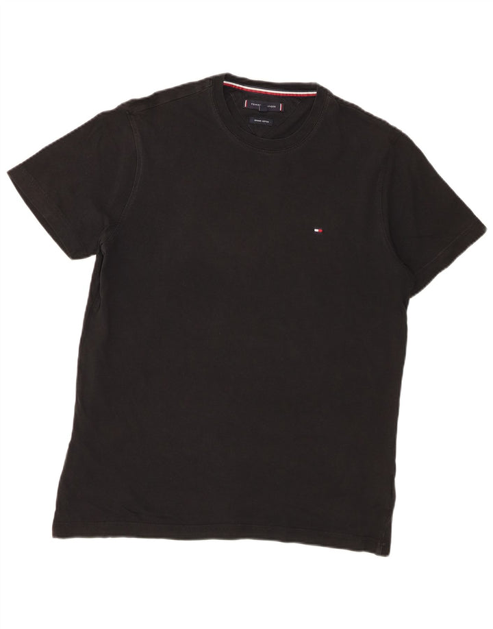 Tommy Hilfiger Herre T-Shirt Top Medium Sort Bomuld