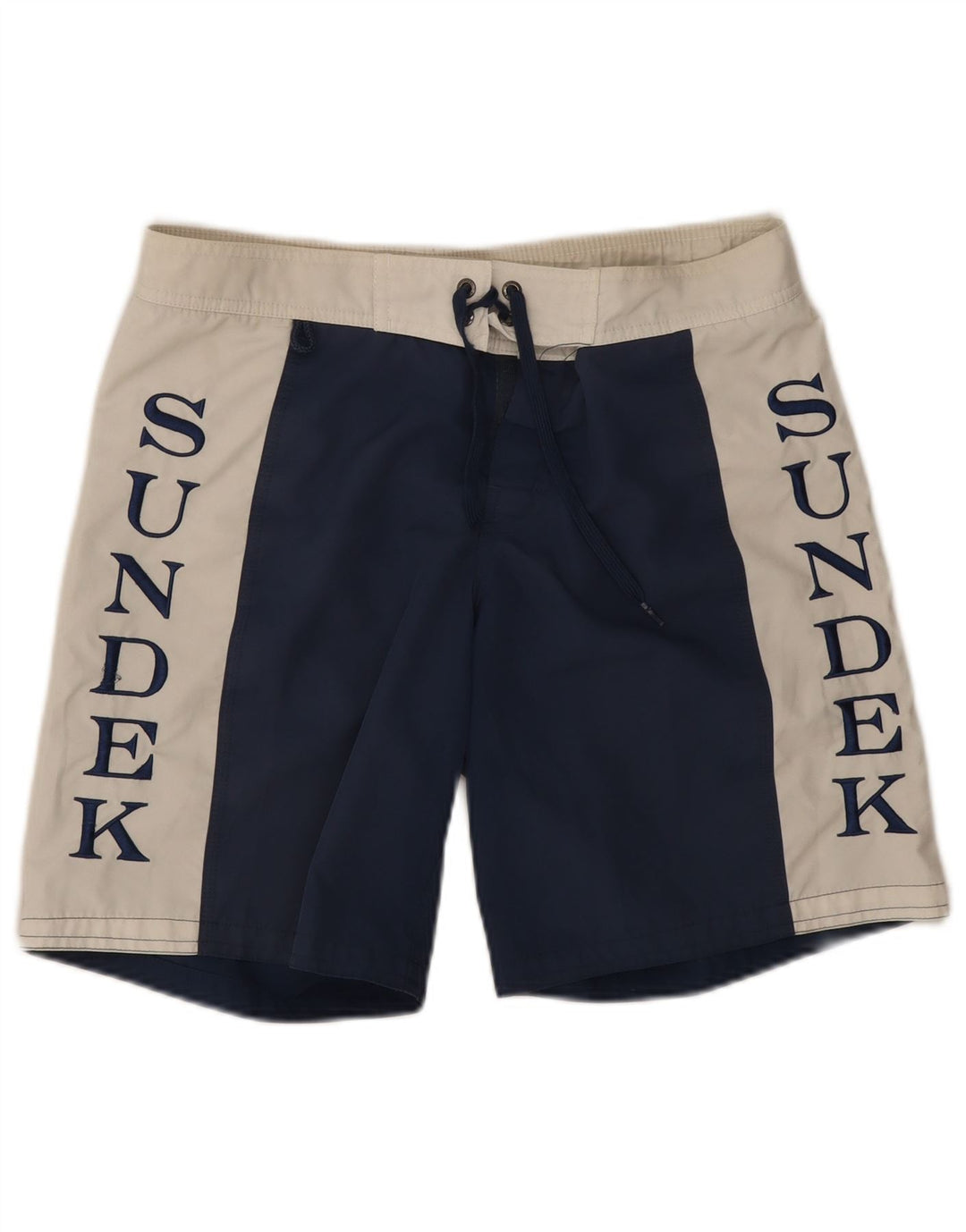 Sundek Herre grafiske svømmeshorts Small Navy Blue Colourblock Polyester