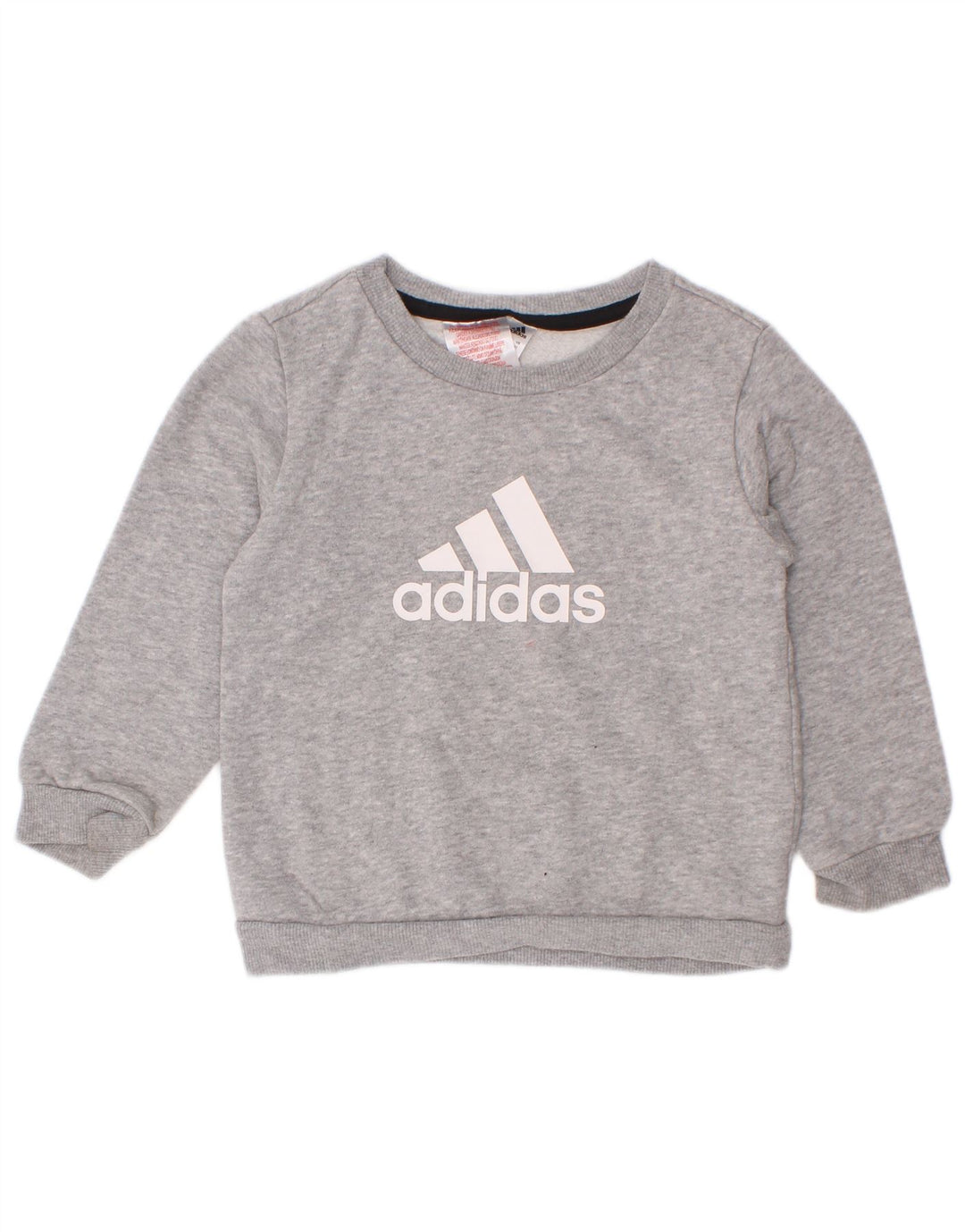 Adidas Boys Graphic Sweatshirt Jumper 2-3 år Grå Flecked Bomuld