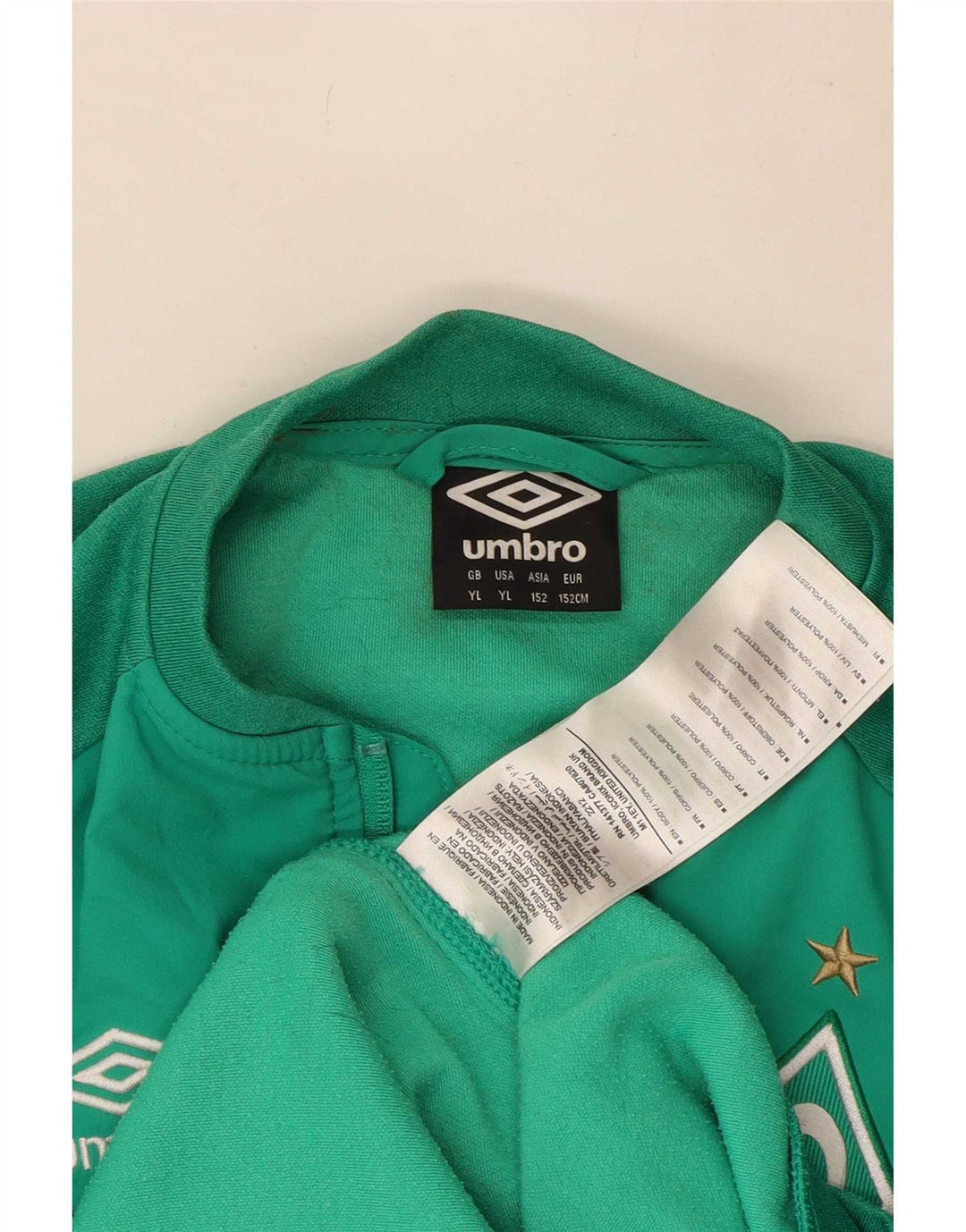 Umbro Boys Tracksuit Topjakke 11-12 År Stor Grøn Colourblock