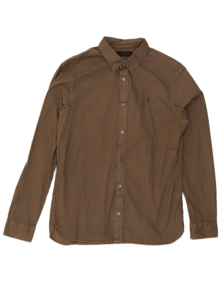 All Saints Herreskjorte Medium Khaki Bomuld