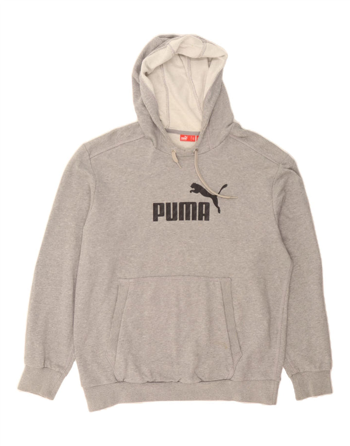 PUMA Mens Graphic Hoodie Jumper Large Grey Cotton Vintage Puma and Second-Hand Puma from Messina Hembry 