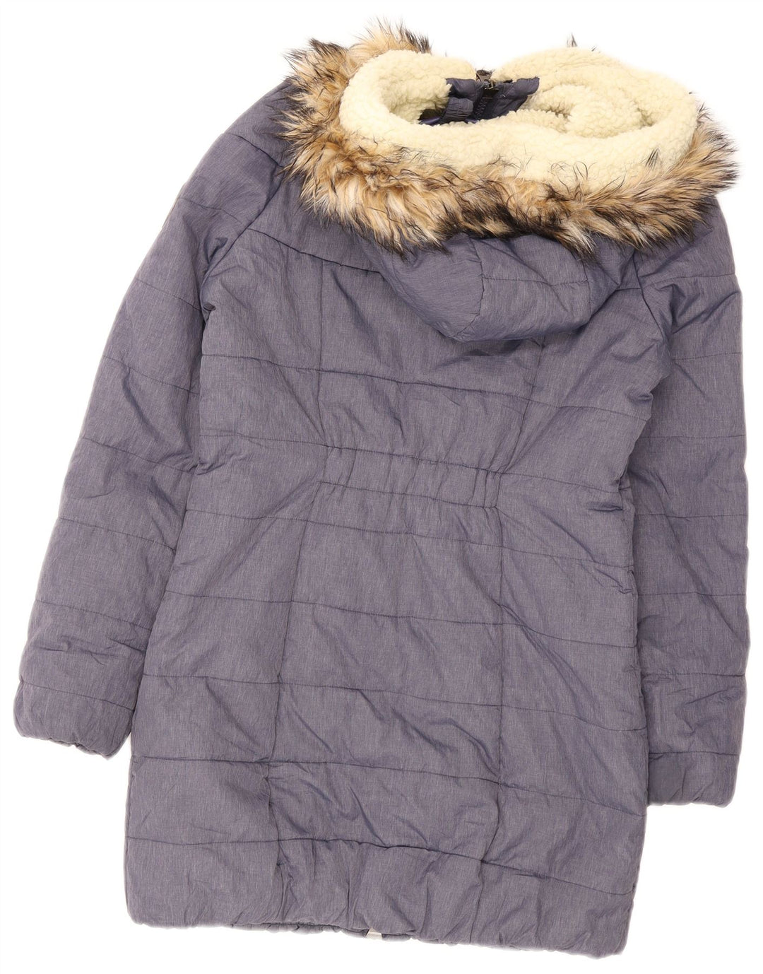 Superdry Polstret hættejakke til kvinder UK 14 Medium Blue Nylon