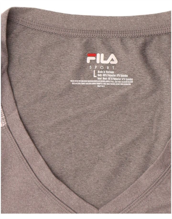 FILA T-shirt top til kvinder DK 14 Stor grå farveblok