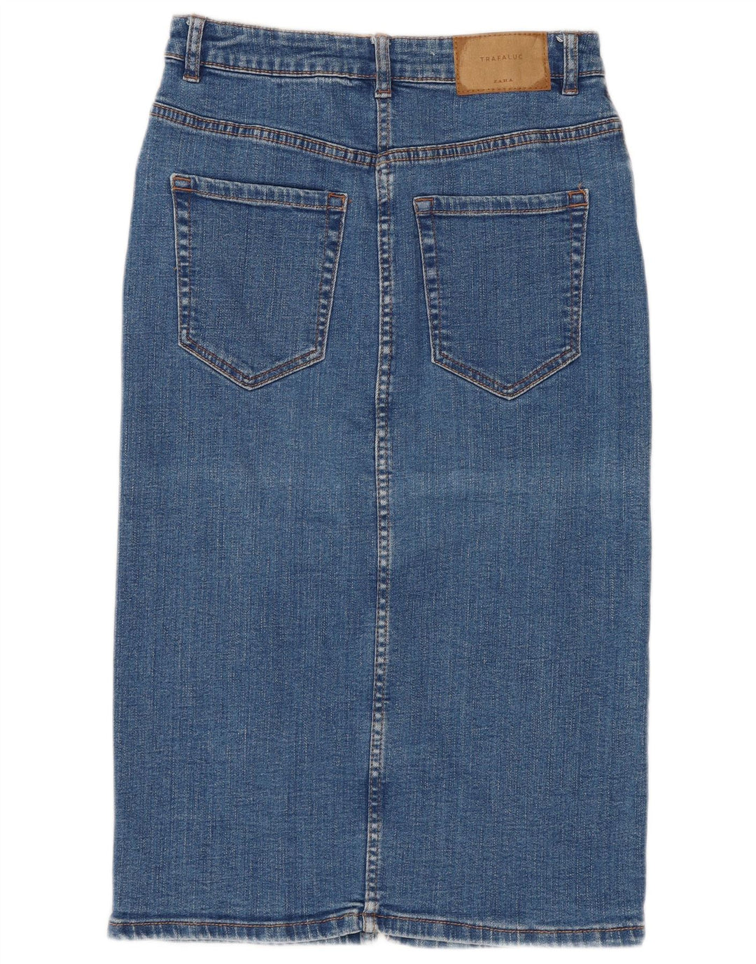 ZARA Dame Denim Nederdel Small W26 Blå