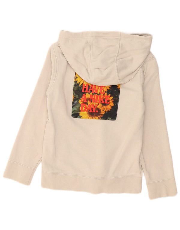 Nike piger grafisk hættetrøje 8-9 år lille beige blomster bomuld