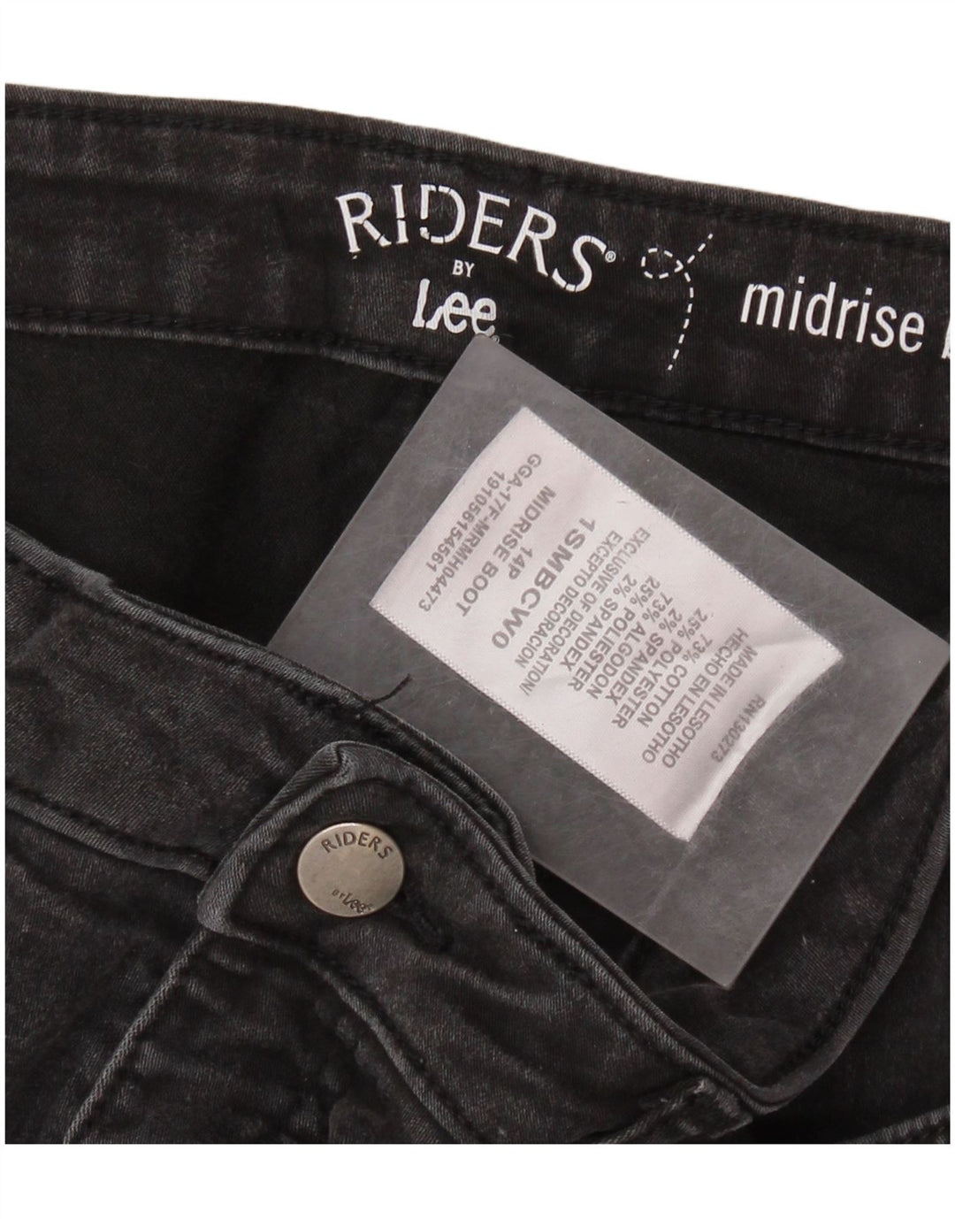 LEE Womens Riders Mid Rise Bootcut Cropped Jeans US 14 XL W32 L24 Black