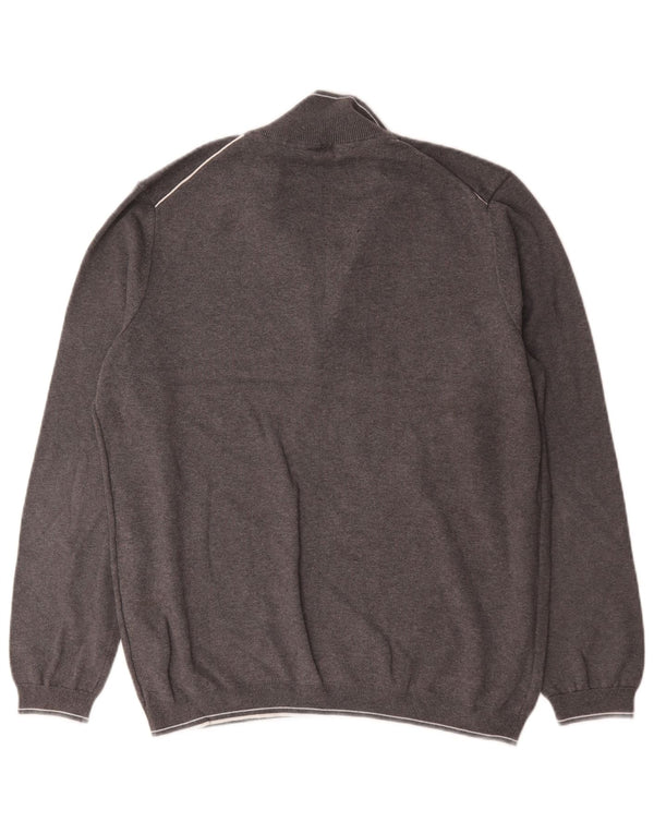 Hugo Boss Mens Zip Neck Sweatshirt Jumper XL Grey Cotton