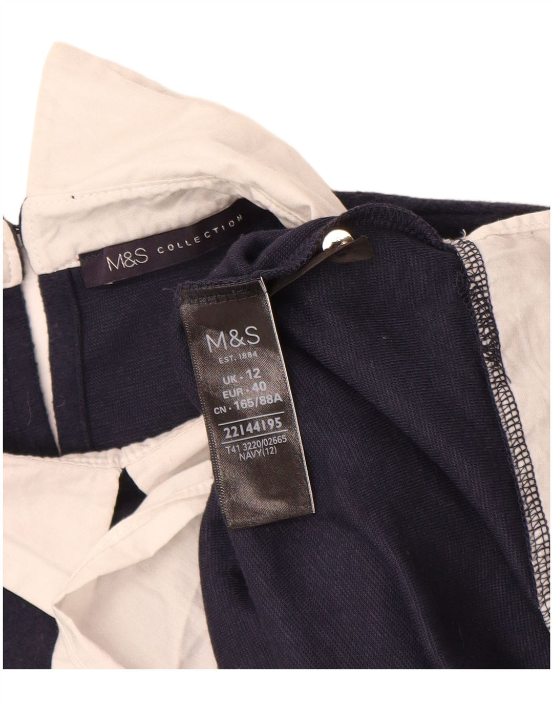 Marks & Spencer Dame Polo Neck Jumper Sweater UK 12 Medium Navy Blue