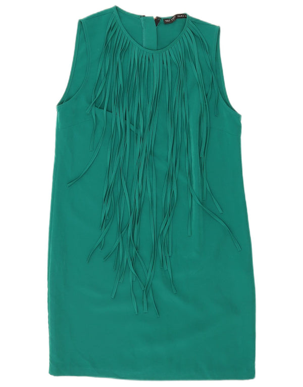 Zara Dame Ærmeløs Shift Dress UK 12 Medium Green