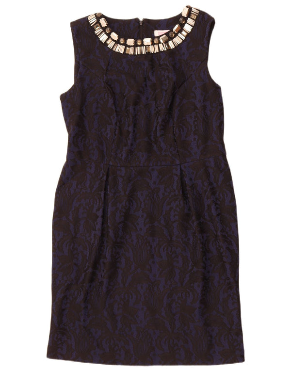 Mathew Williamson Dame Skede Kjole UK 16 Large Navy Blue Paisley