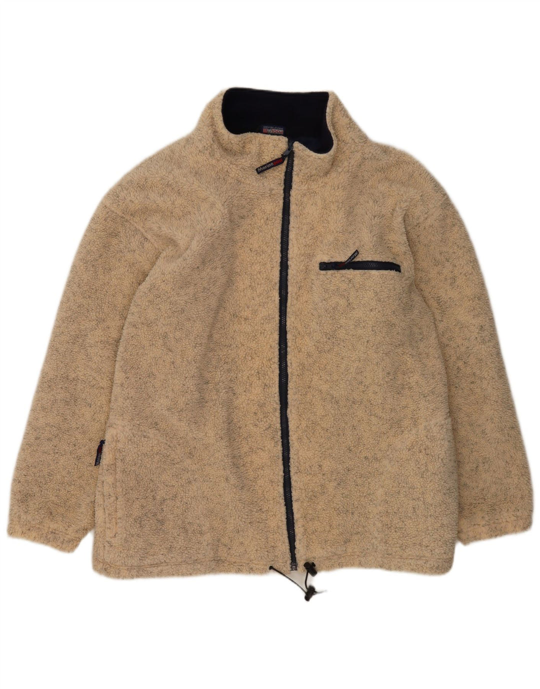 Vintage fleecejakke til mænd UK 42 XL Beige Flecked Polyester
