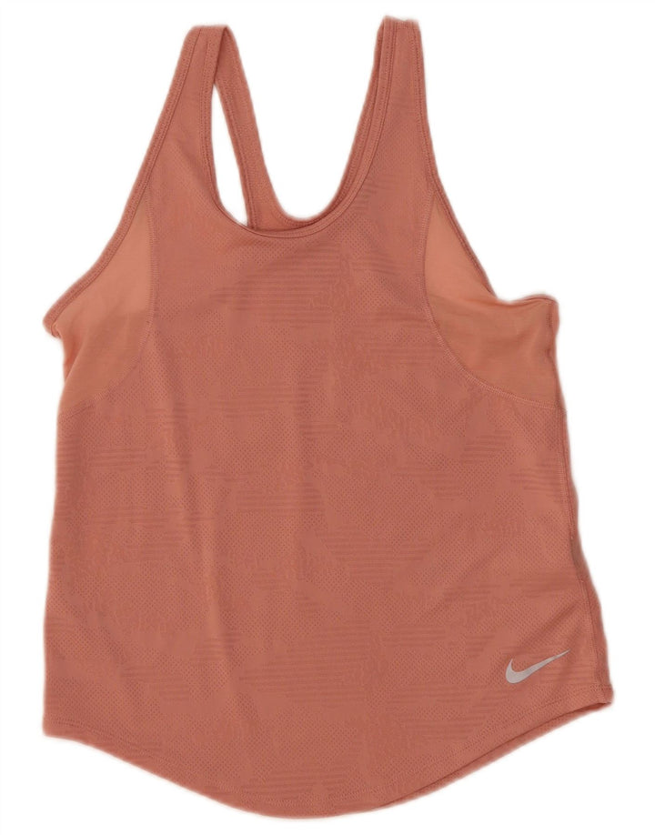 NIKE Womens Dri Fit Crop Vest Top UK 10 Small Pink Polyester
