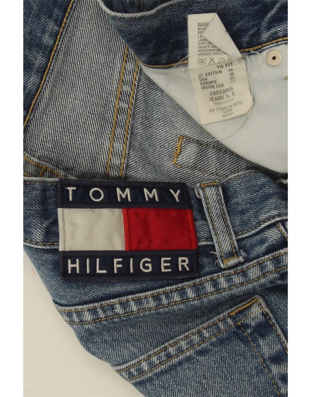 Tommy Hilfiger Straight Jeans til mænd W30 L30 Blå Bomuld