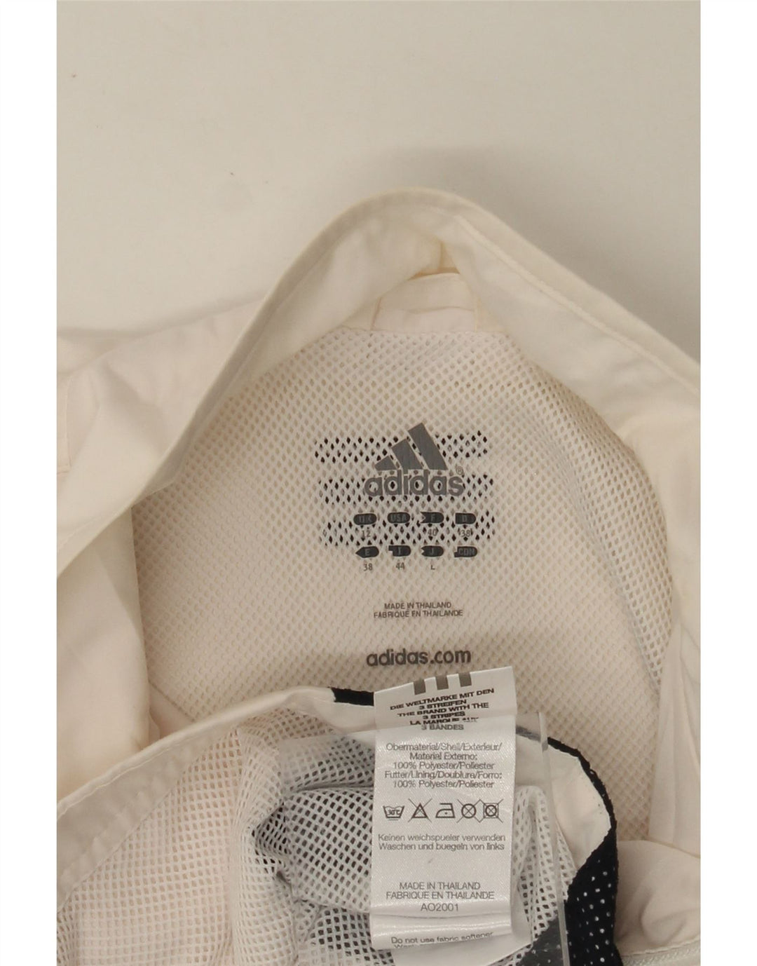 ADIDAS træningsdragt topjakke til kvinder UK 12 Medium White Colourblock