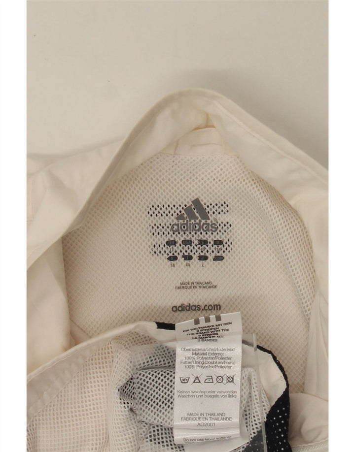ADIDAS træningsdragt topjakke til kvinder UK 12 Medium White Colourblock