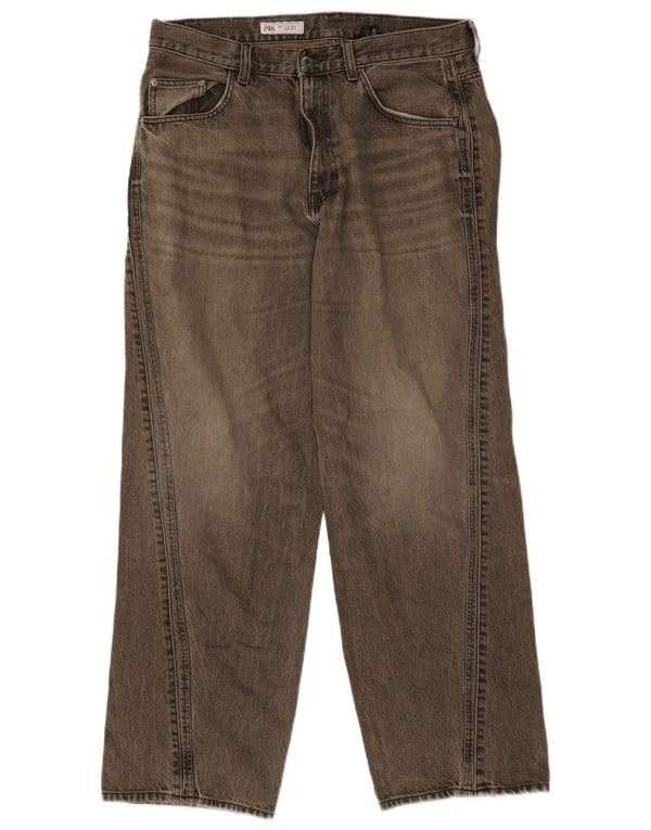 Zara Dame Løse Jeans EU 42 Large W32 L32 Grå Bomuld