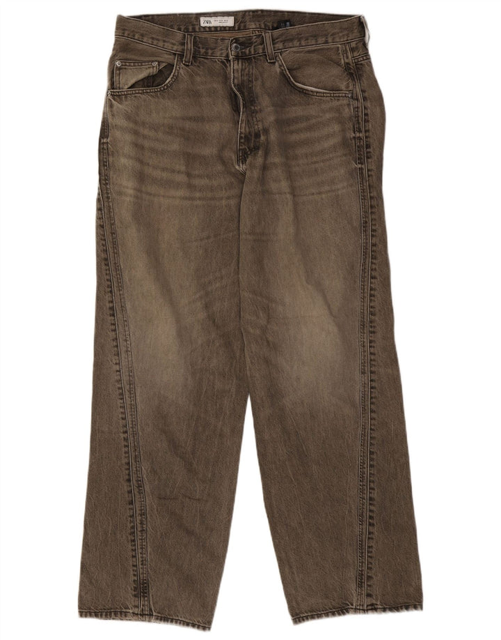 Zara Dame Løse Jeans EU 42 Large W32 L32 Grå Bomuld