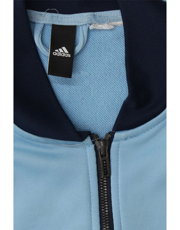 Adidas Træningsdragt til mænd, topjakke, stor blå farveblok polyester