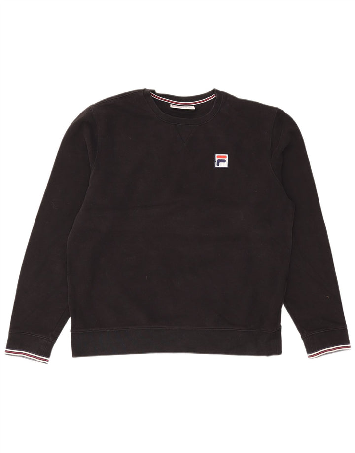 Fila Herre Sweatshirt Jumper Medium Sort Bomuld