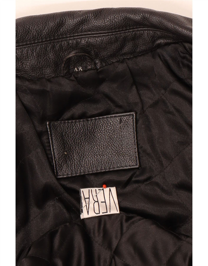 Vintage herre 3 knap læder blazerjakke IT 48 Medium sort læder