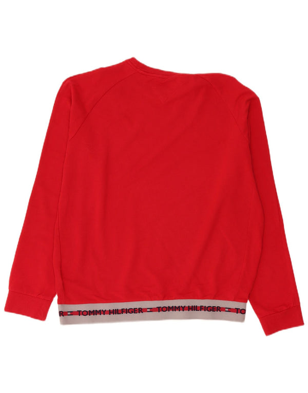 Tommy Hilfiger Herre Grafisk Sweatshirt Jumper XL Rød Colourblock Bomuld