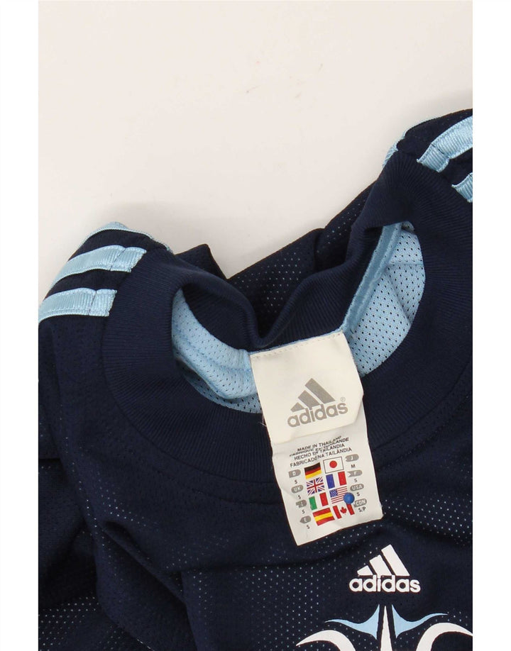 Adidas Herre Grafisk Vest Top Small Navy Blue Polyester