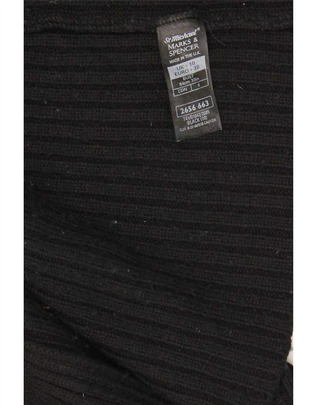 Marks & Spencer Dame Oversized Open Cardigan Sweater UK 10 Small Black