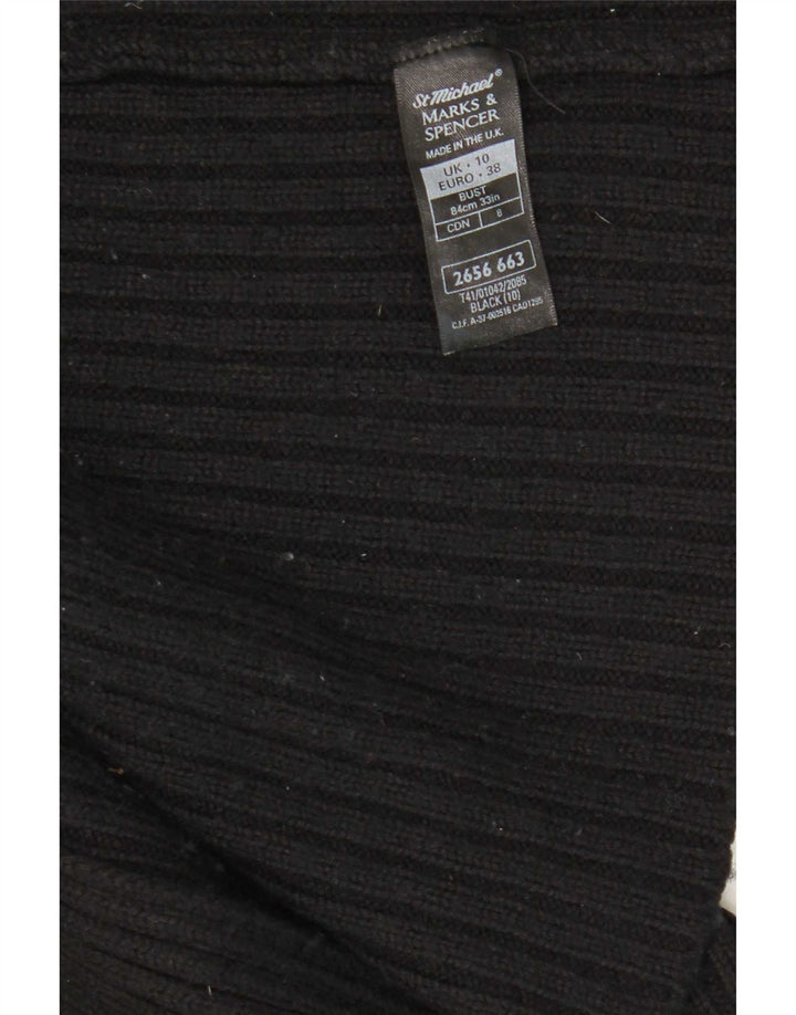 Marks & Spencer Dame Oversized Open Cardigan Sweater UK 10 Small Black