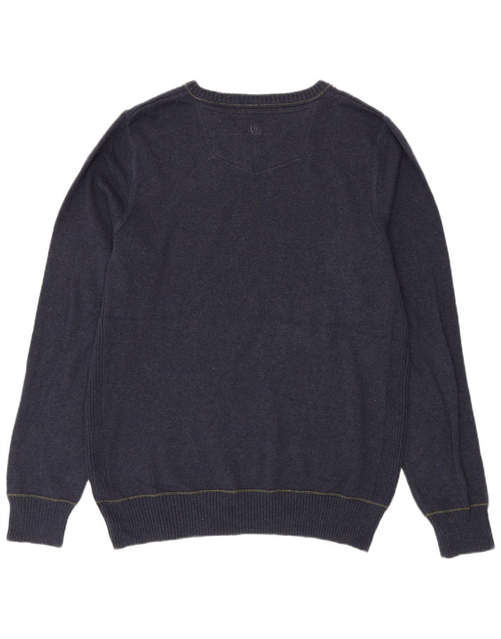 Fat Face Herre V-hals sweater Medium Marineblå Bomuld