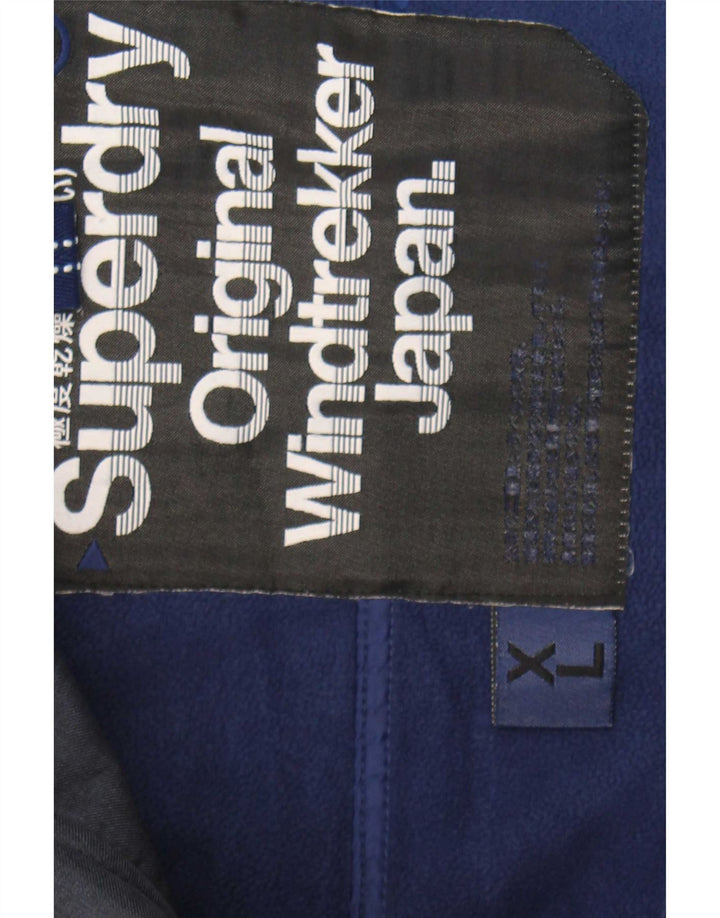Superdry Herre Windtrekker Windbreaker Jacket UK 42 XL Navy Blue Polyester