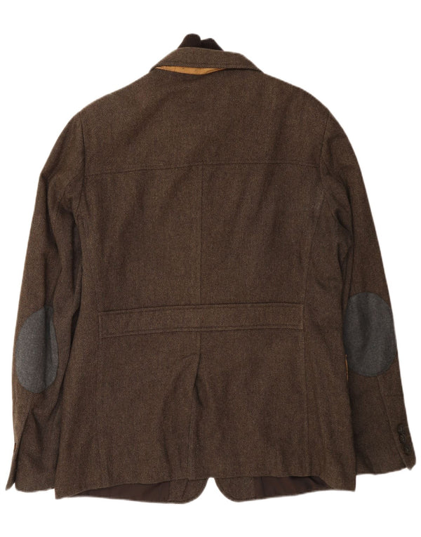 ALVIERO MARTINI Herre 3-knaps blazerjakke IT 52 XL Brun Uld