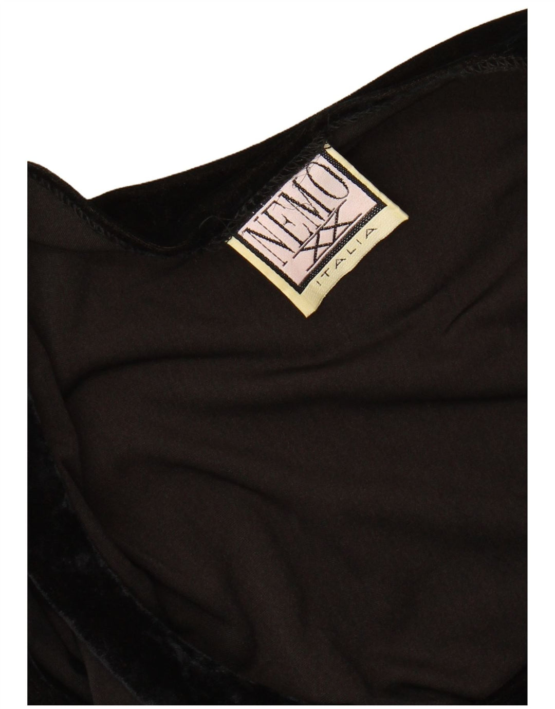 VINTAGE Womens Velvet Bodysuit UK 8 Small Black Acryl