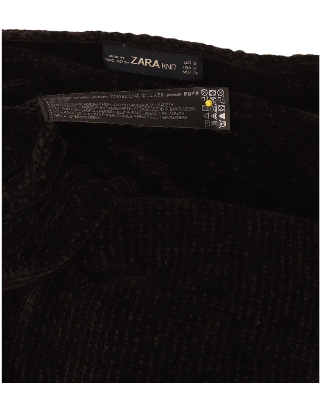 Zara Dame Oversized Boat Neck Jumper Sweater UK 10 Small Black Polyester