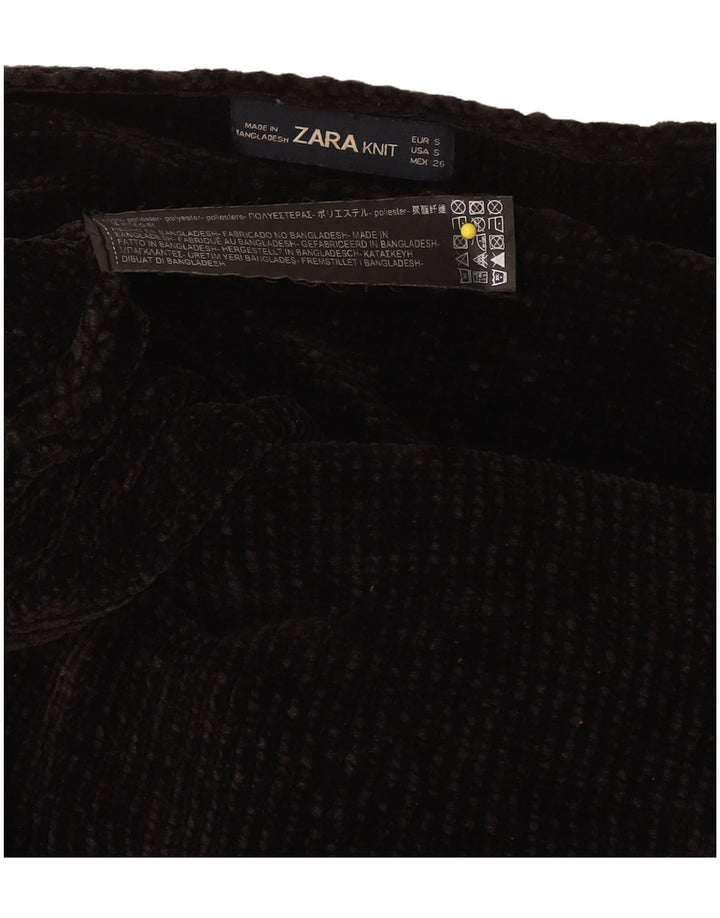 Zara Dame Oversized Boat Neck Jumper Sweater UK 10 Small Black Polyester