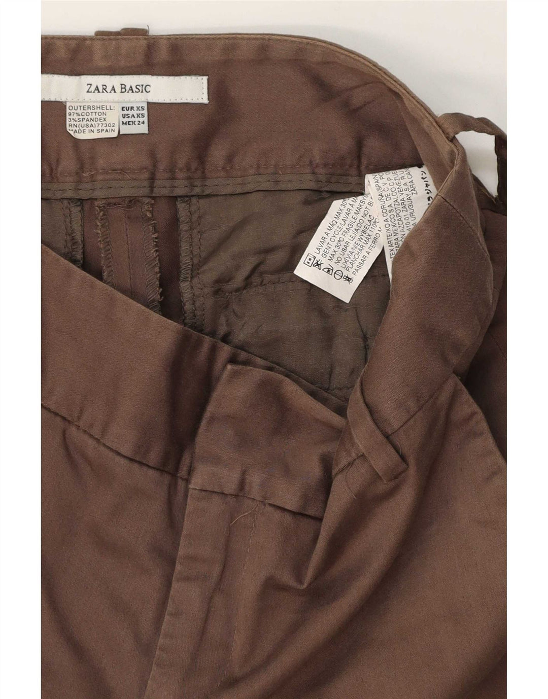 Zara Hot Pants til kvinder XS W24 Brun bomuld