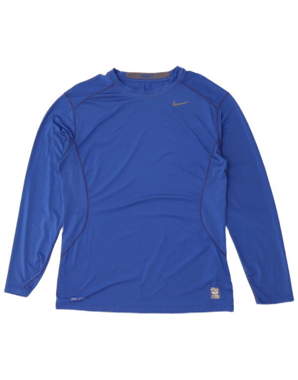 Nike Herre Dri Fit Top Langærmet Stor Blå Polyester