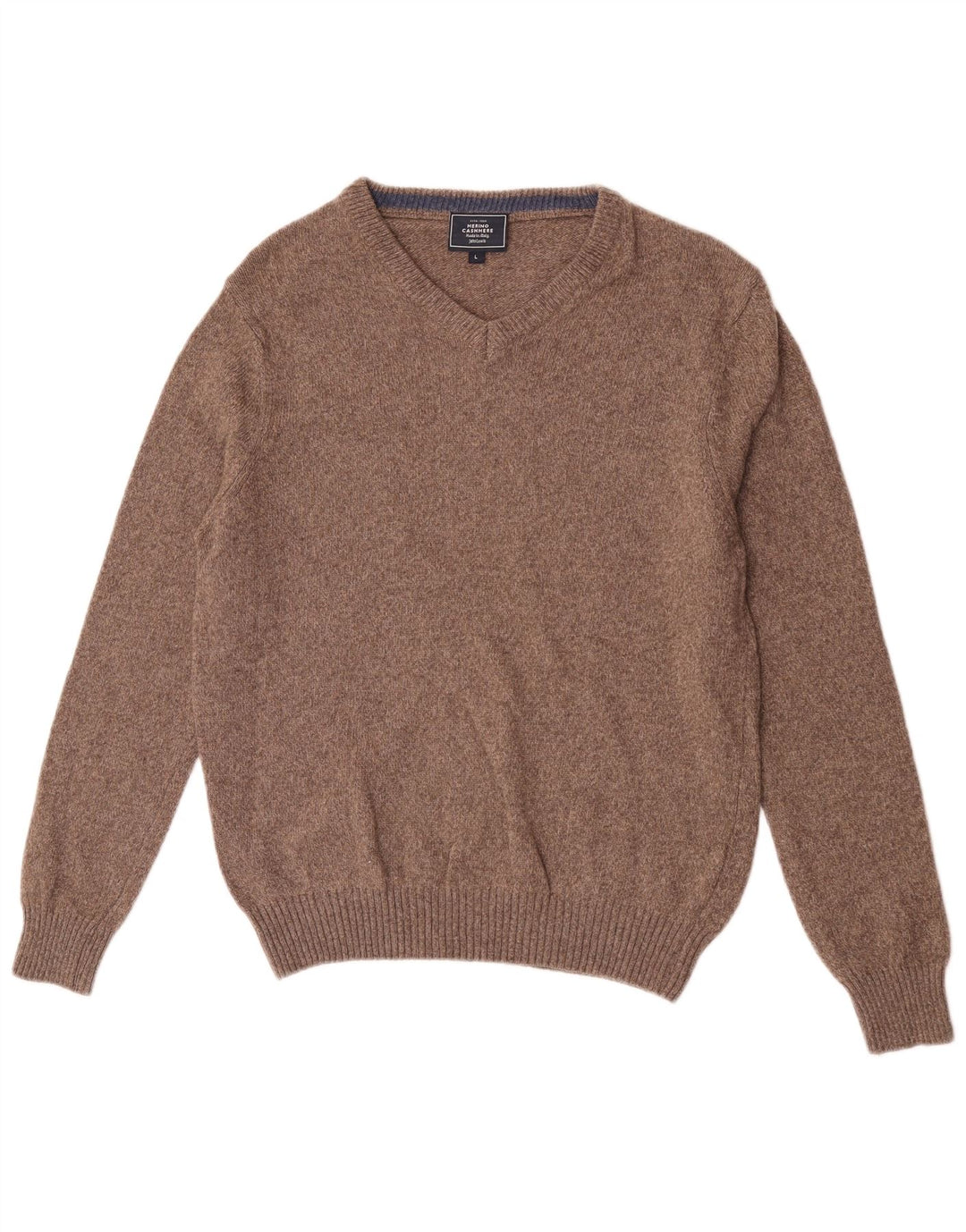 John Lewis Herre V-hals sweater Stor Brun Merinould