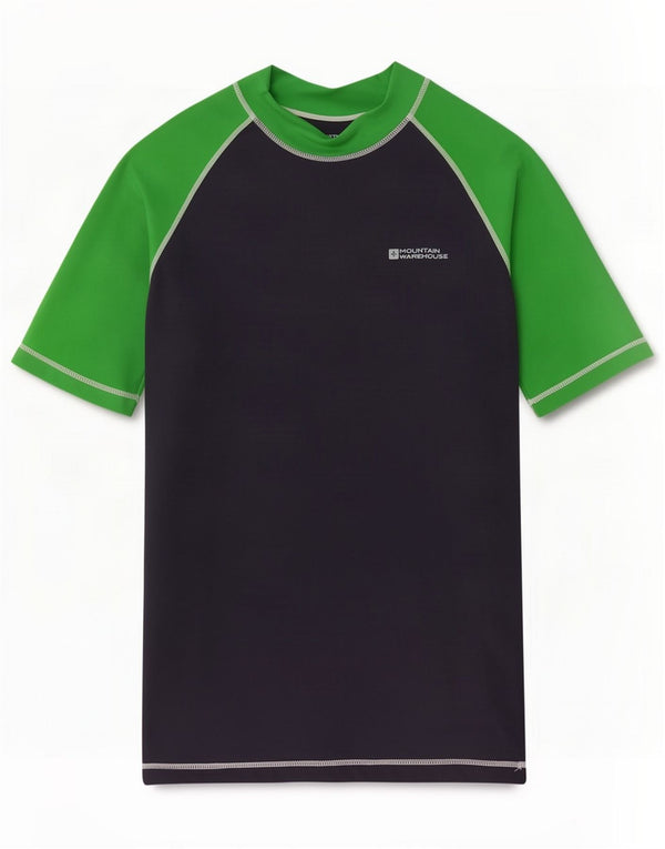 Mountain Warehouse Boys T-Shirt Top 13-14 år Sort Colourblock Nylon