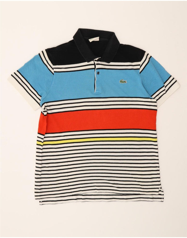 Lacoste herre poloskjorte str. 5 Stor flerfarvet stribet bomuld