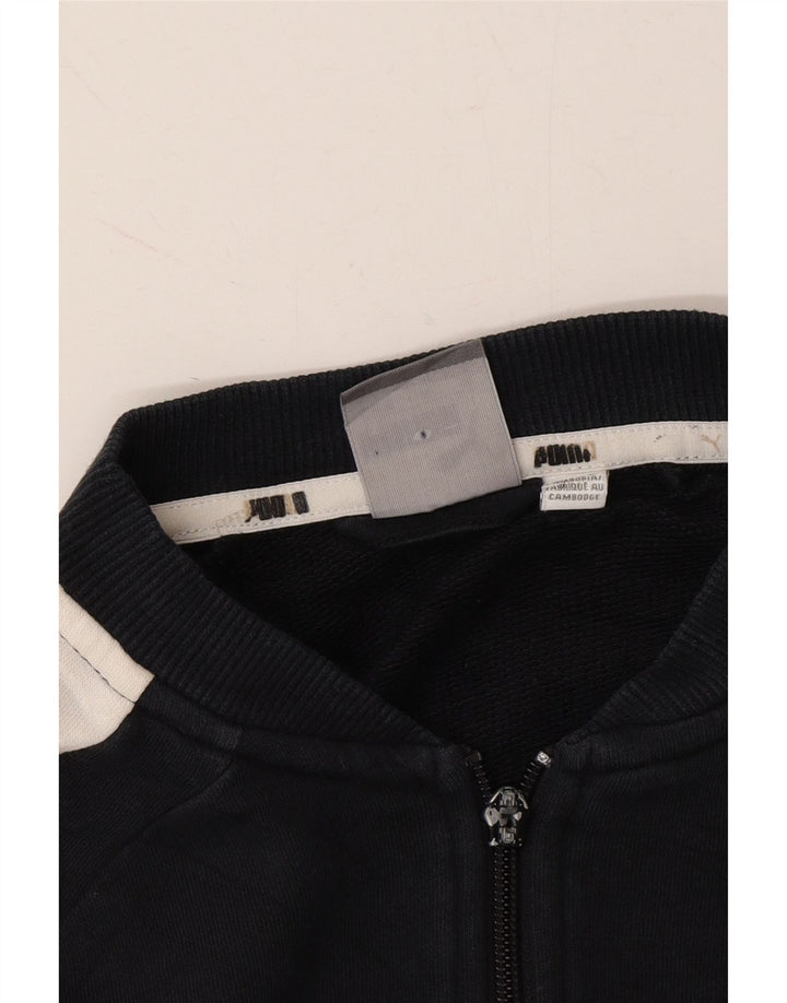PUMA Womens Tracksuit Top Jacket UK 14 Large Black Colourblock Cotton Vintage Puma and Second-Hand Puma from Messina Hembry 