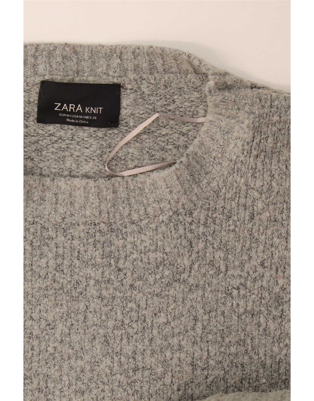 Zara Dame Oversized Crew Neck sweater UK 14 Medium Grey