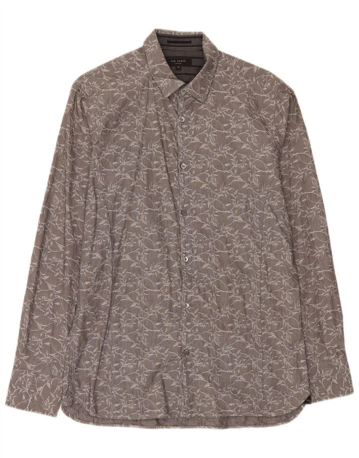 Ted Baker Herreskjorte str. 3 Medium Grey Floral