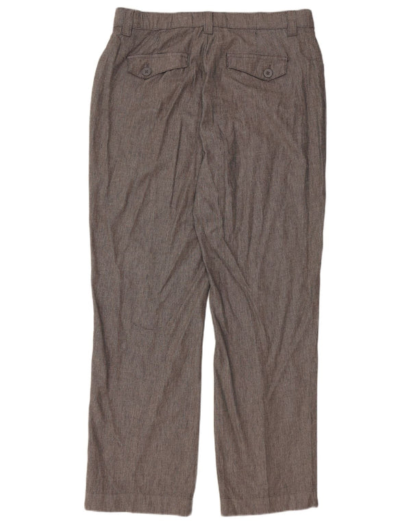 LEE lige fritidsbukser til kvinder US 12 Large W34 L30 Grå ternet bomuld